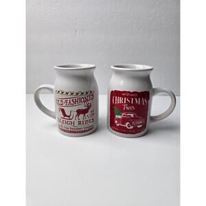 Dat’l Do It Christmas Mugs Coffee Tea Set of 2 Sleigh Rides & Pickup Truck
